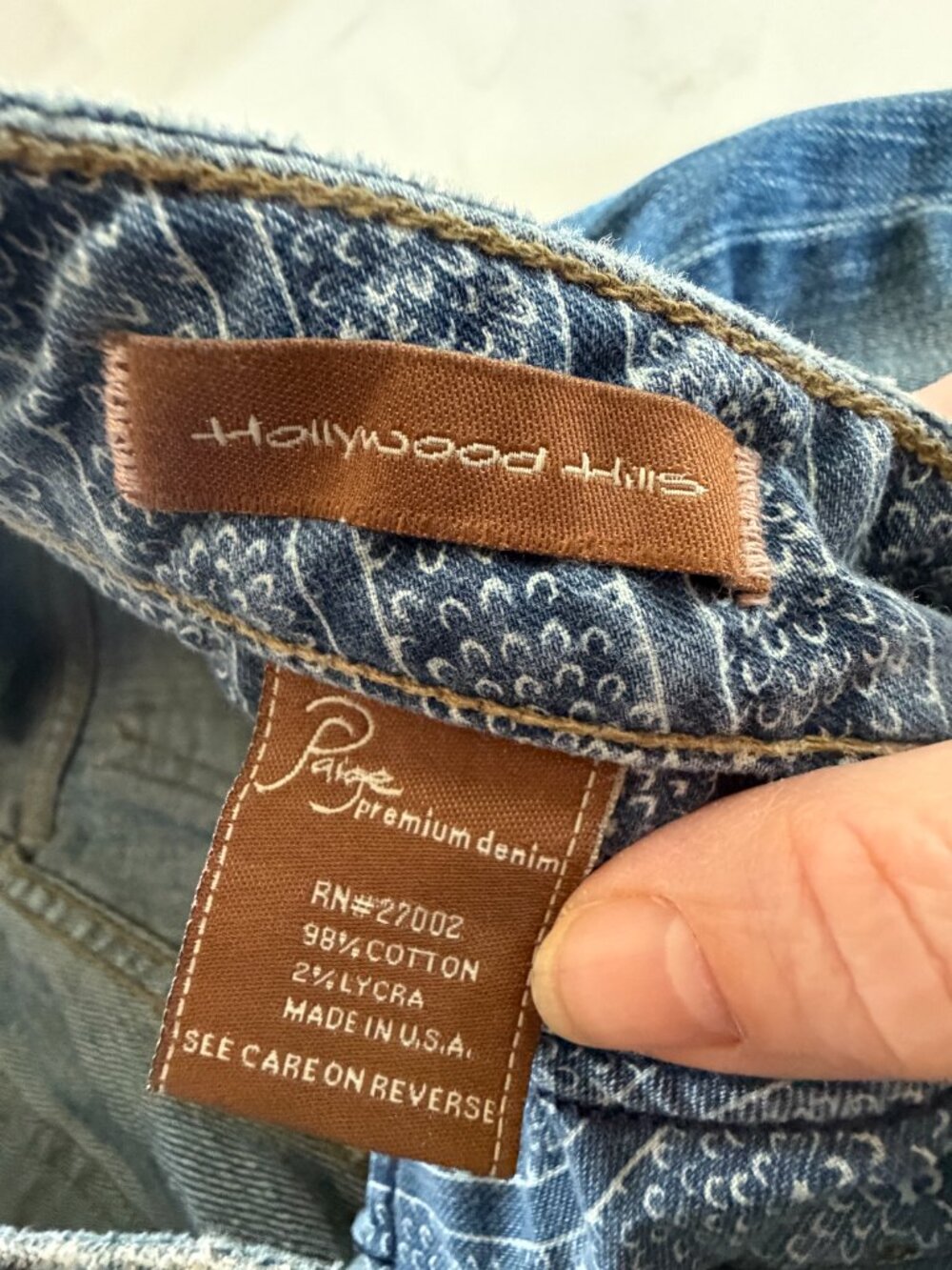 PAIGE Hollywood Hills Bootcut Jeans Size 29 Medium Wash Raw Hem - Picture 11 of 14